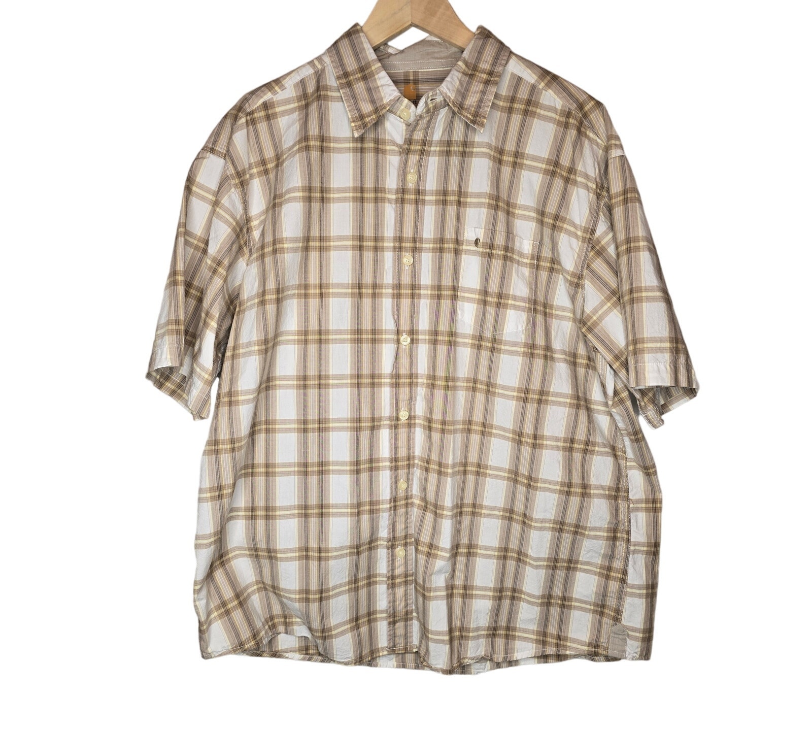 Mens Carhartt Short Sleeve Paid Button Up Shirt Size Xl Casual, Great Condition